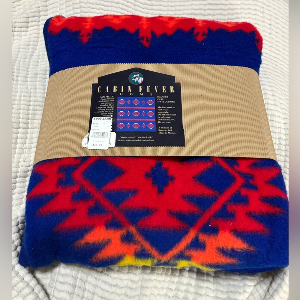 Vintage “Cabin Fever Home” Fleece Blanket from Boot Barn